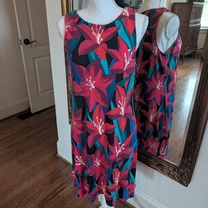 Tommy Bahama Red and Blue Floral Midi Dress